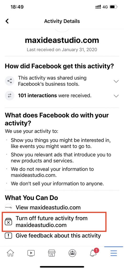Off Facebook Activity กิจกรรมภายนอกเฟซบุ๊ก Clear History ลบข้อมูล